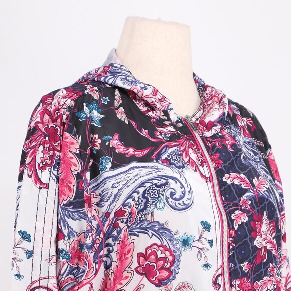 CHICO'S Zenergy Floral & Paisley Packable Rain Jacket Windbreaker Size 4 (20/22) - Picture 3 of 8